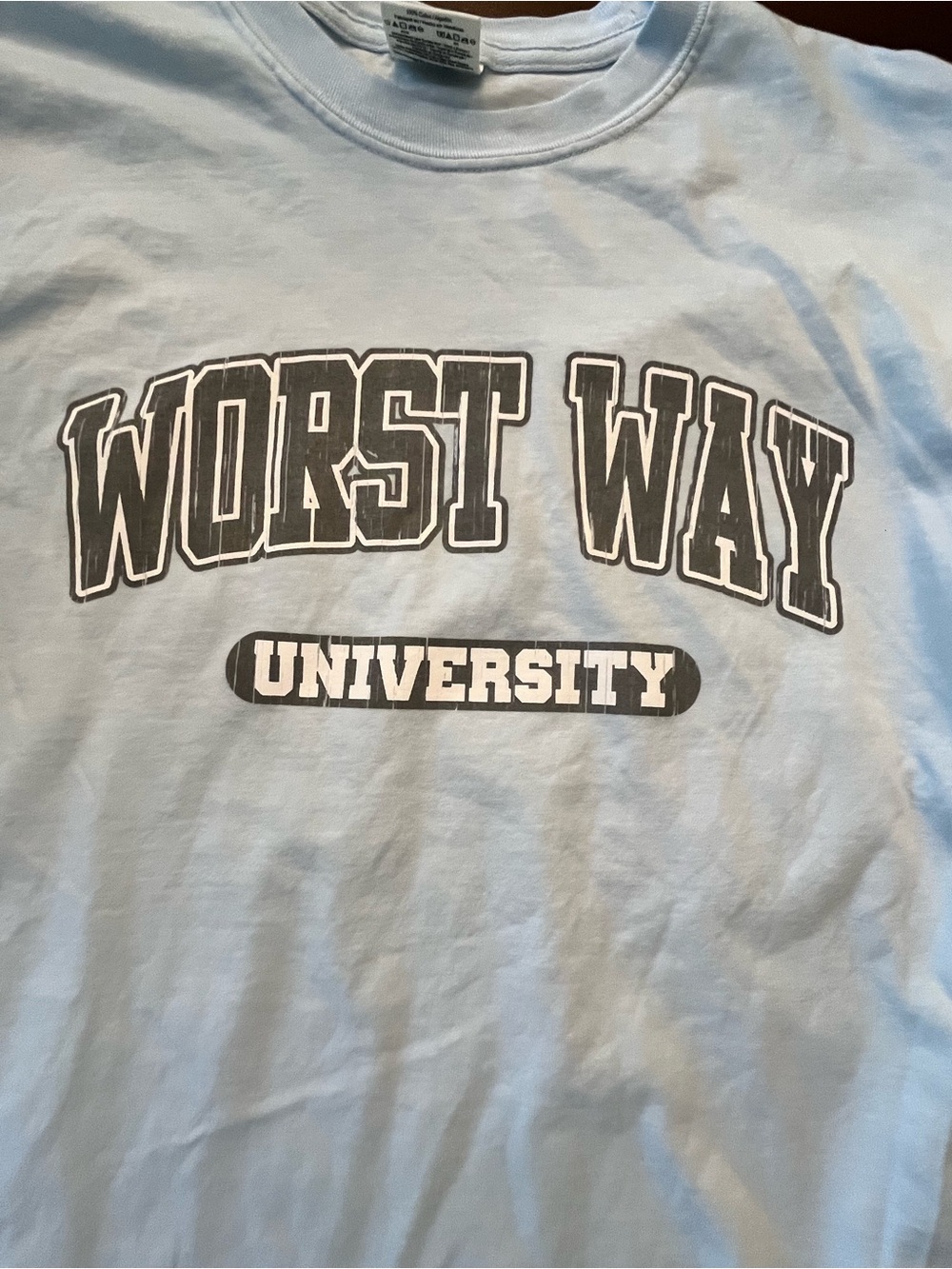 Comfort Colors Light Blue 'Worst Way University' Graphic Tee